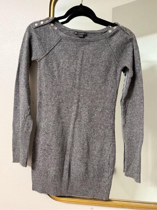 Armani Exchange Dresses & Skirts - Armani Exchange Gray Sweater dress with Shoulder Buttons
